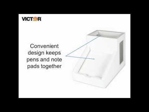 Victor W9505 - Pure White Pencil Cup with Note Holder