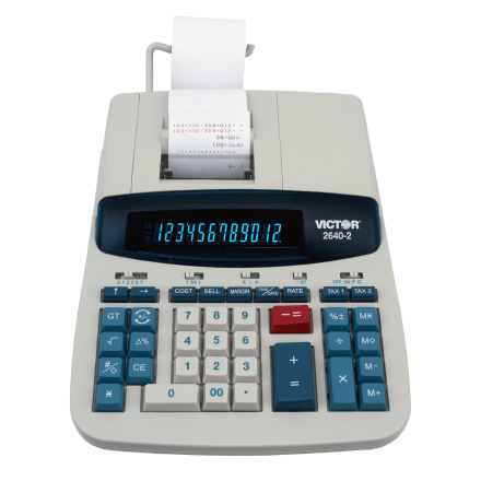 2640-2 - 12 Digit Heavy Duty Commercial Calculator with Left Side Total and Equals Plus Logic