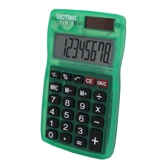 8 Digit Pocket Calculator in Translucent Bright Colors (4) - (Model Num. 700BTS)