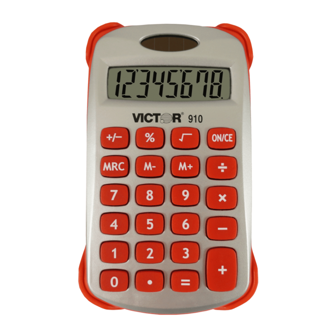 8 Digit Handheld Calculator with Cover in Bright Colors (2) (Model No. 910)
