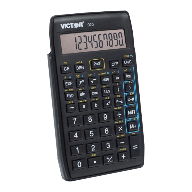 10 Digit Compact Scientific Calculator with Hinged Case (2) (Model No. 920)