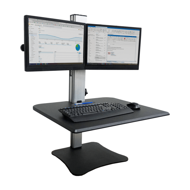 High Rise(TM) Manual Dual Monitor Standing Desk (2) (Model Num. DC350A)