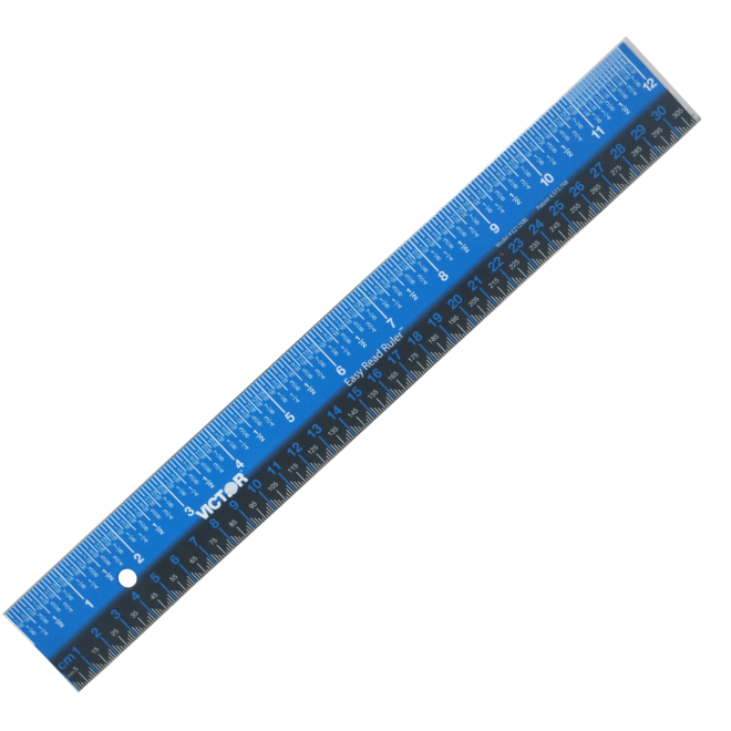 EZ12SBL - Easy Read(TM) 12 Inch Blue Stainless Steel Ruler